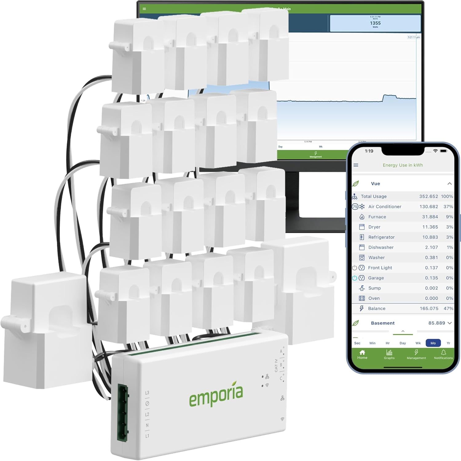 Image of Emporia Vue 3 Remote Energy monitor setup